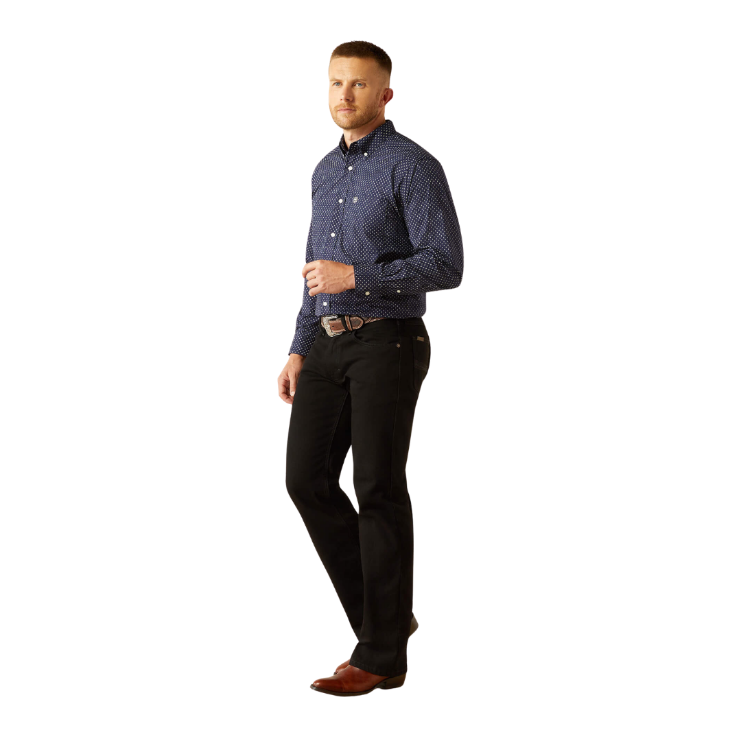 Ariat Men's Carmine Classic Fit Navy Button Down Shirt