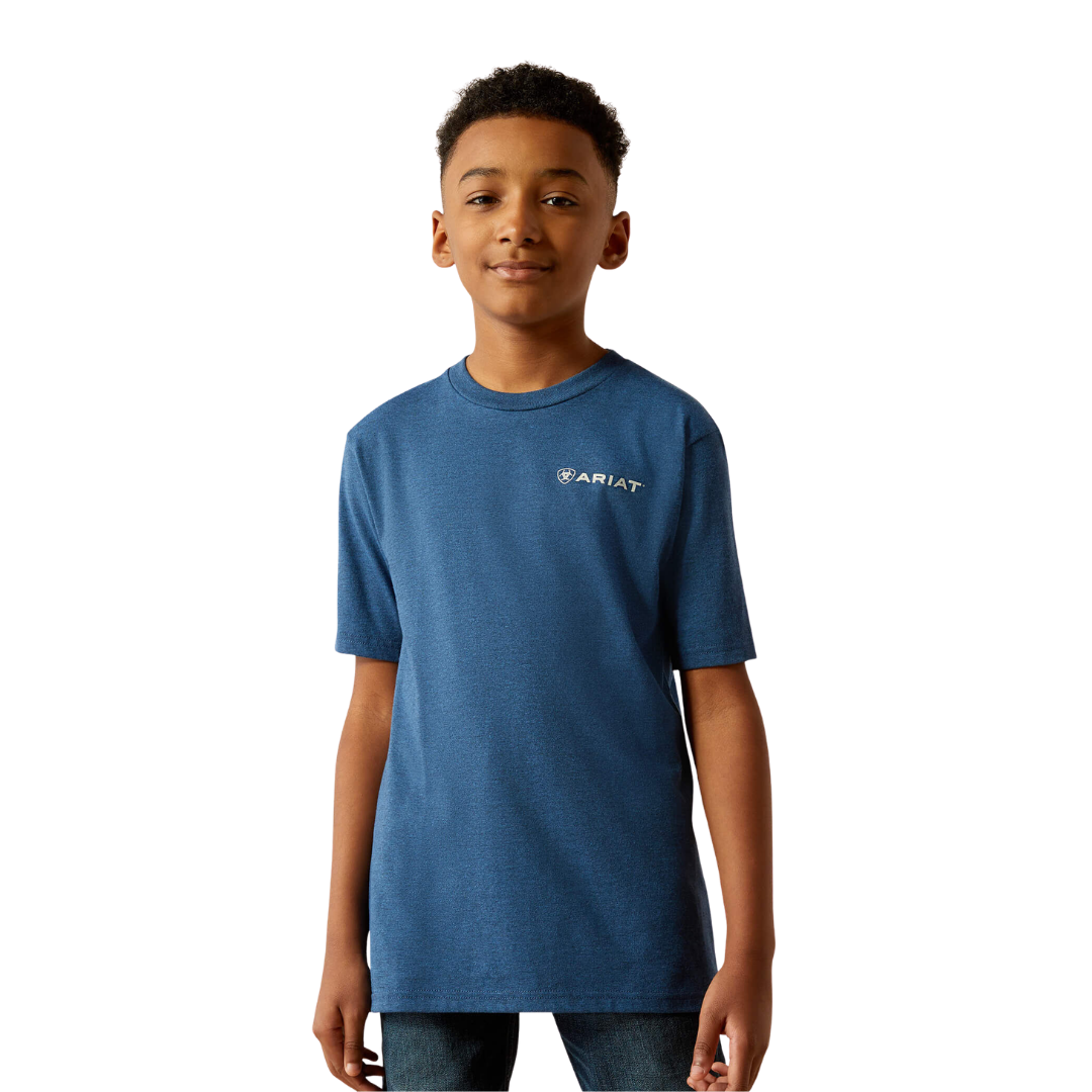 Ariat Kid's Line Frame Hex Denim Black Heather T-Shirt