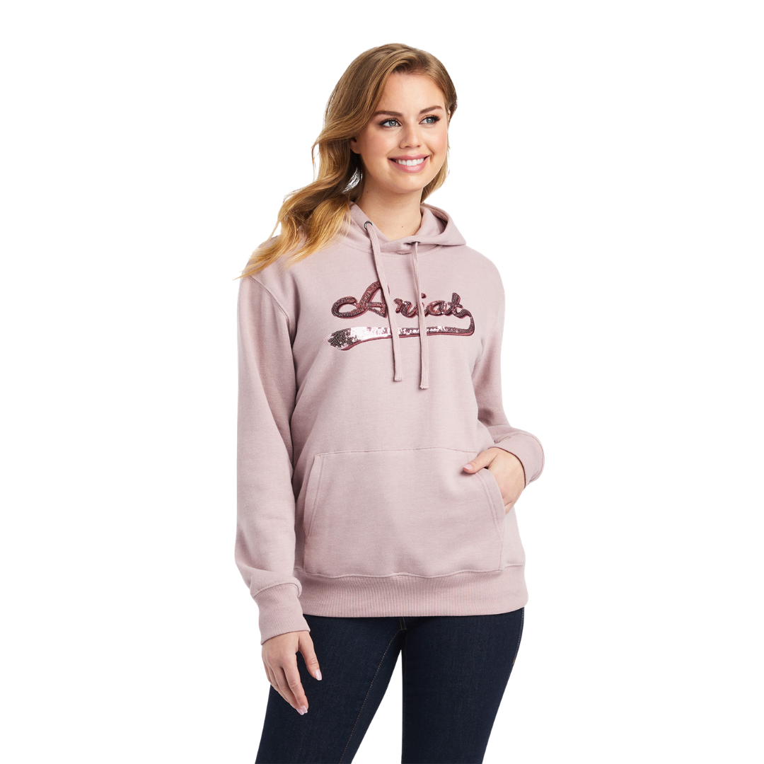 Ariat Women's Nostalgia Heather Real Sequin Pink Hoodie