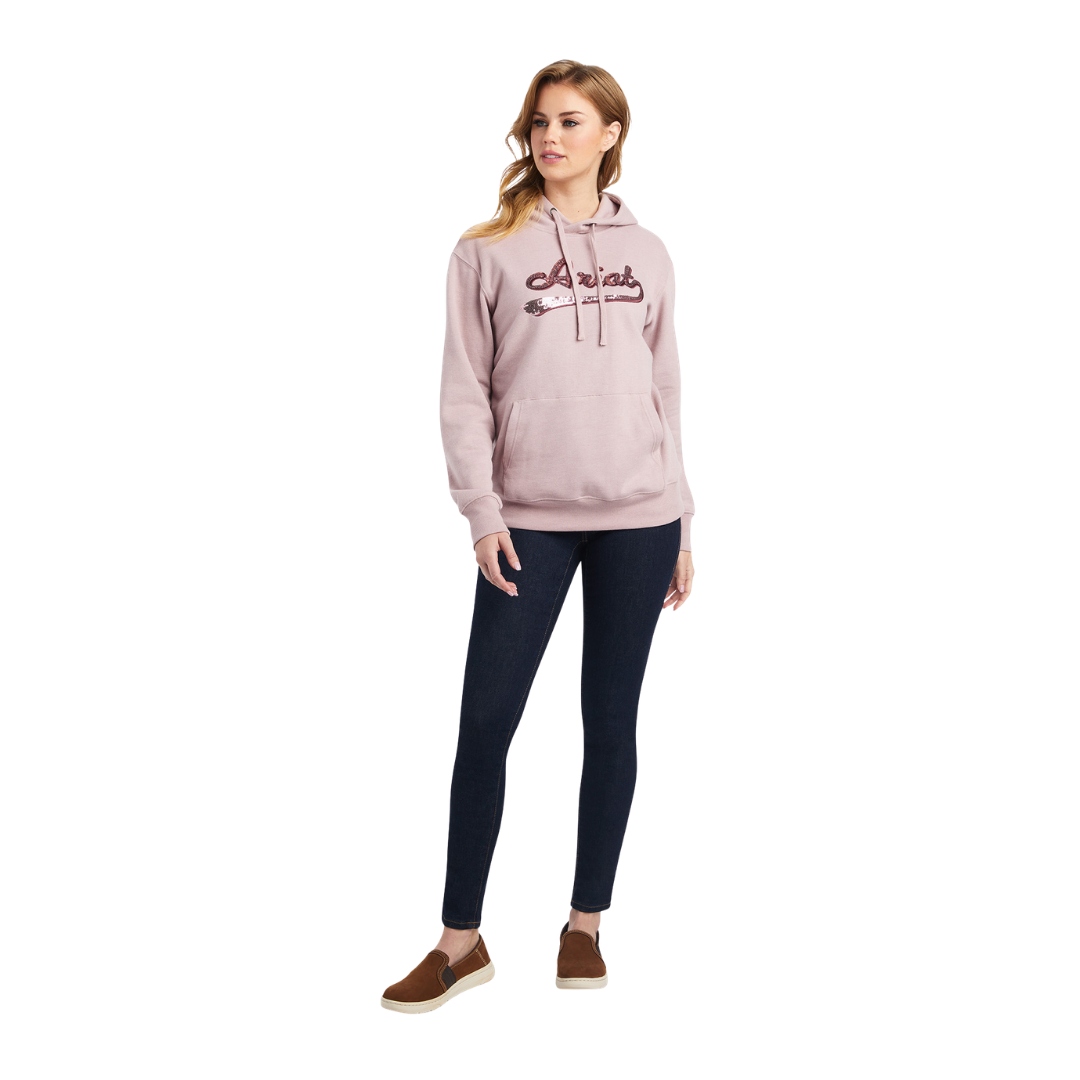 Ariat Women's Nostalgia Heather Real Sequin Pink Hoodie