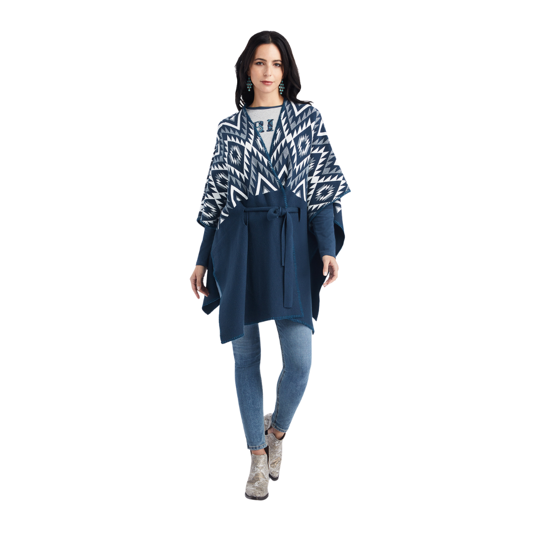 Ariat Women's Dust Darlin Wrap Cardigan Blue Sweater