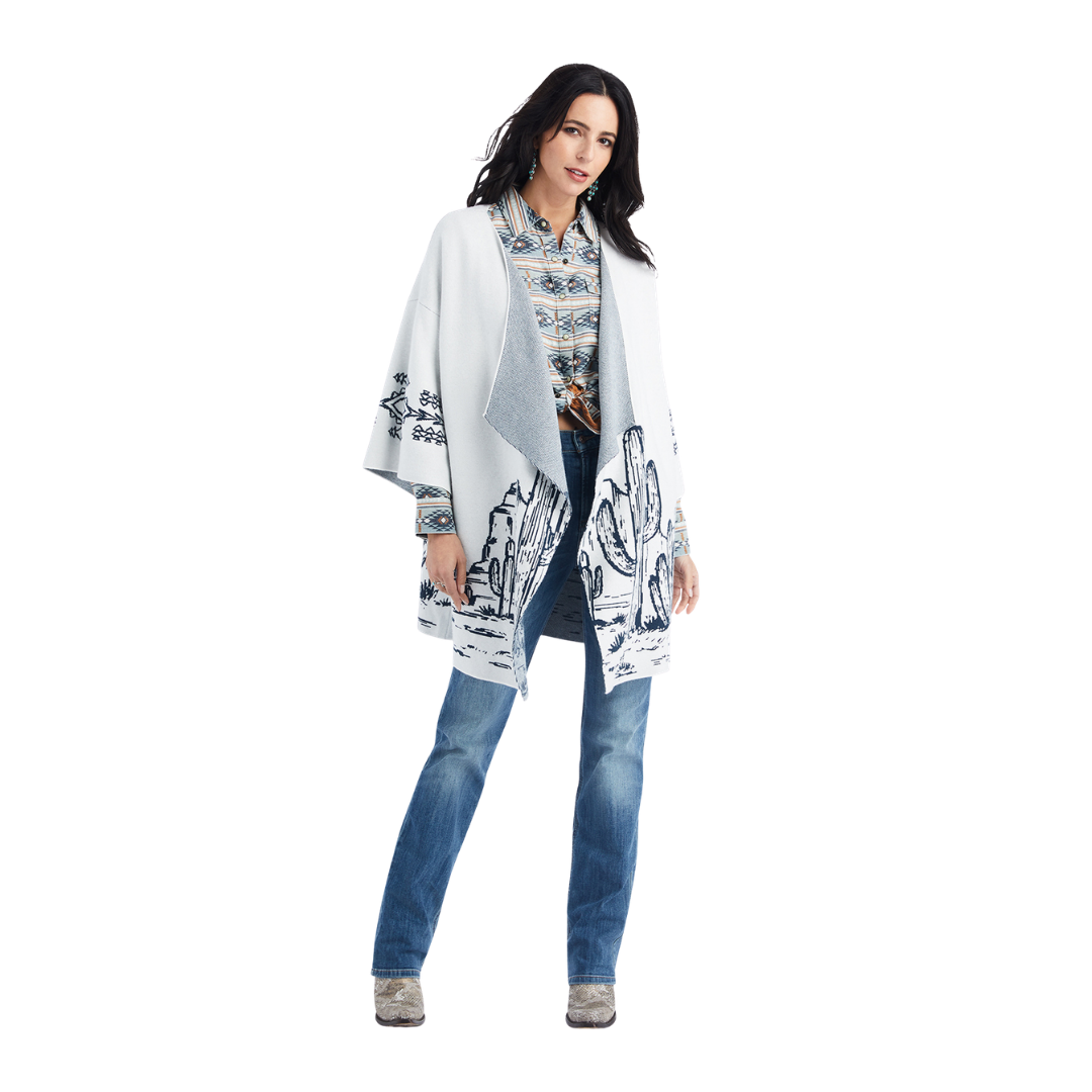 Ariat Women's Desert Blanc Cactus White Cardigan