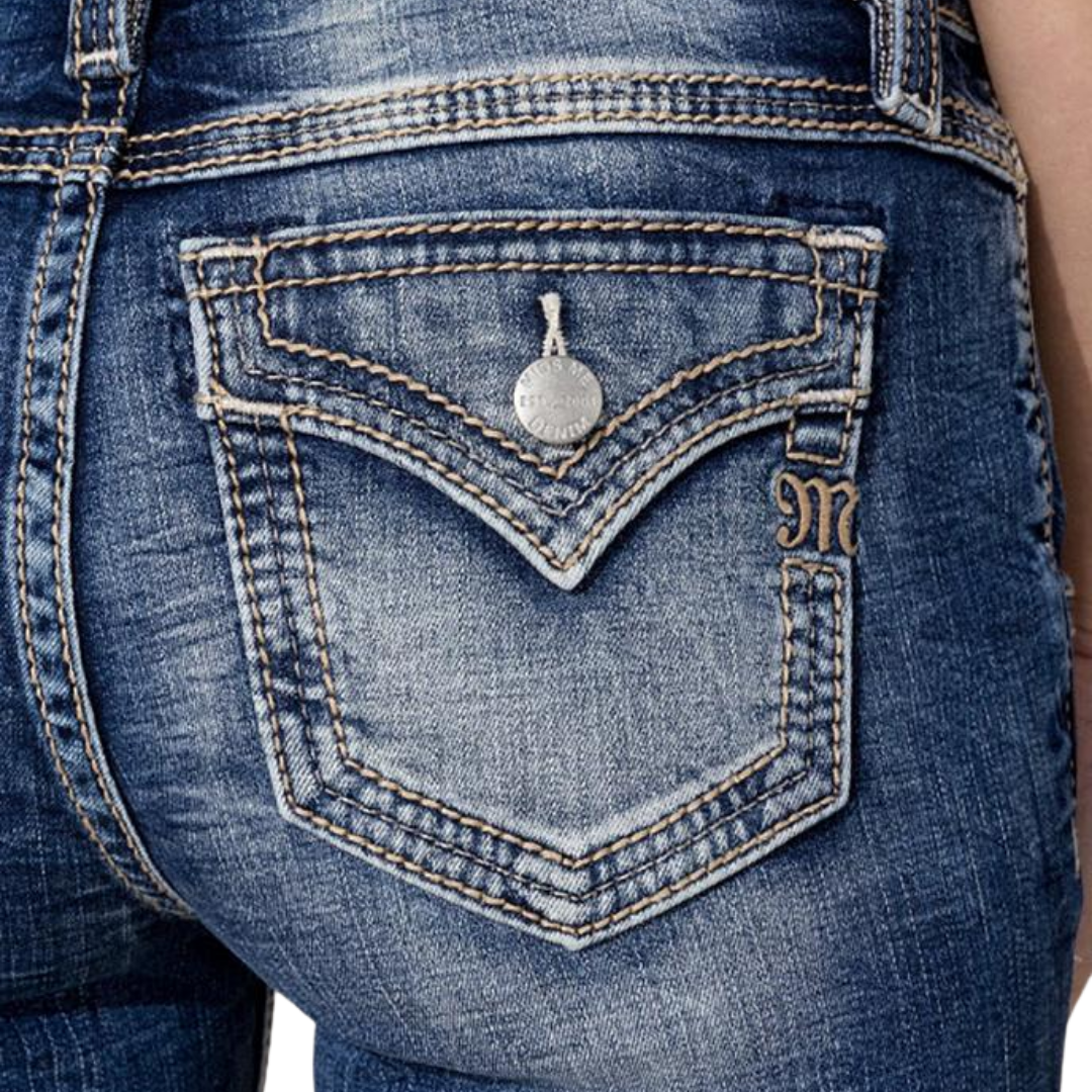 Miss Me Women's Mid Rise Flare Blue Jeans