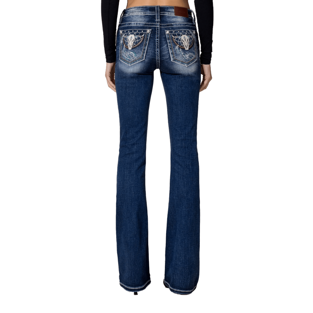 Miss Me Women's Steer Catcher Bootcut Blue Jeans