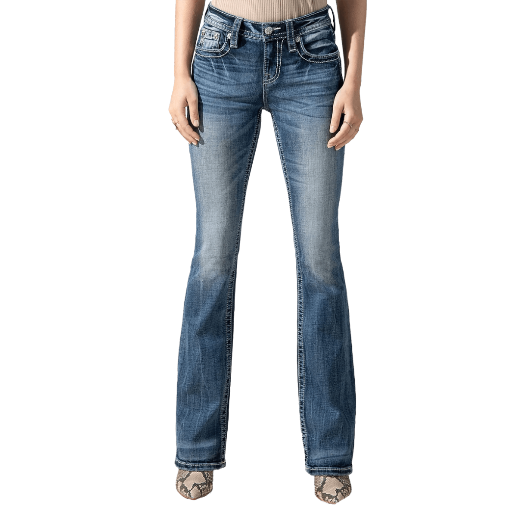 Miss Me Women's Sky Aztec Bootcut Blue Jeans