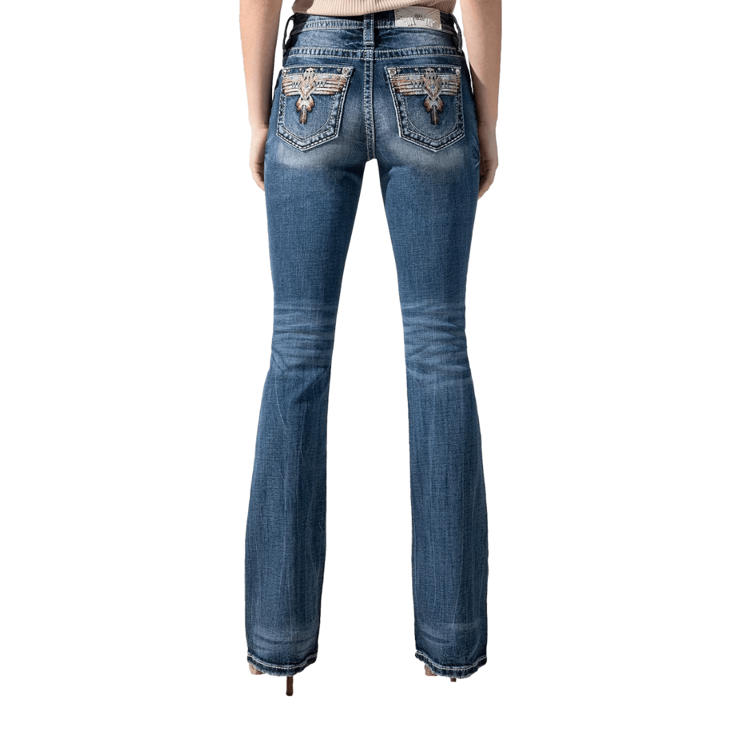 Miss Me Women's Sky Aztec Bootcut Blue Jeans