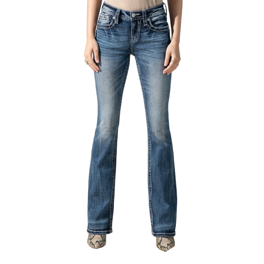 Miss Me Women's Sky Aztec Bootcut Blue Jeans