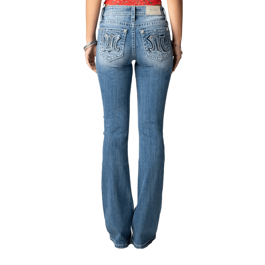 Miss Me Women's Torn M Life Bootcut Blue Jeans