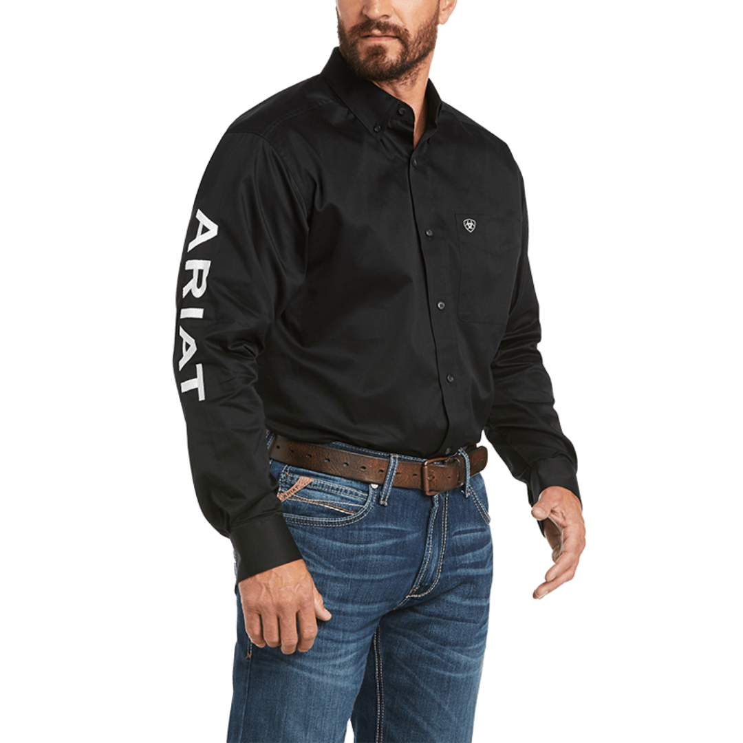 Ariat Men's Team Logo Twill Black Shirt