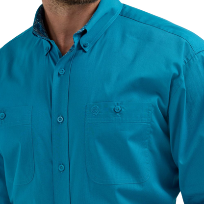 Wrangler Men's George Strait Turquoise Shirt