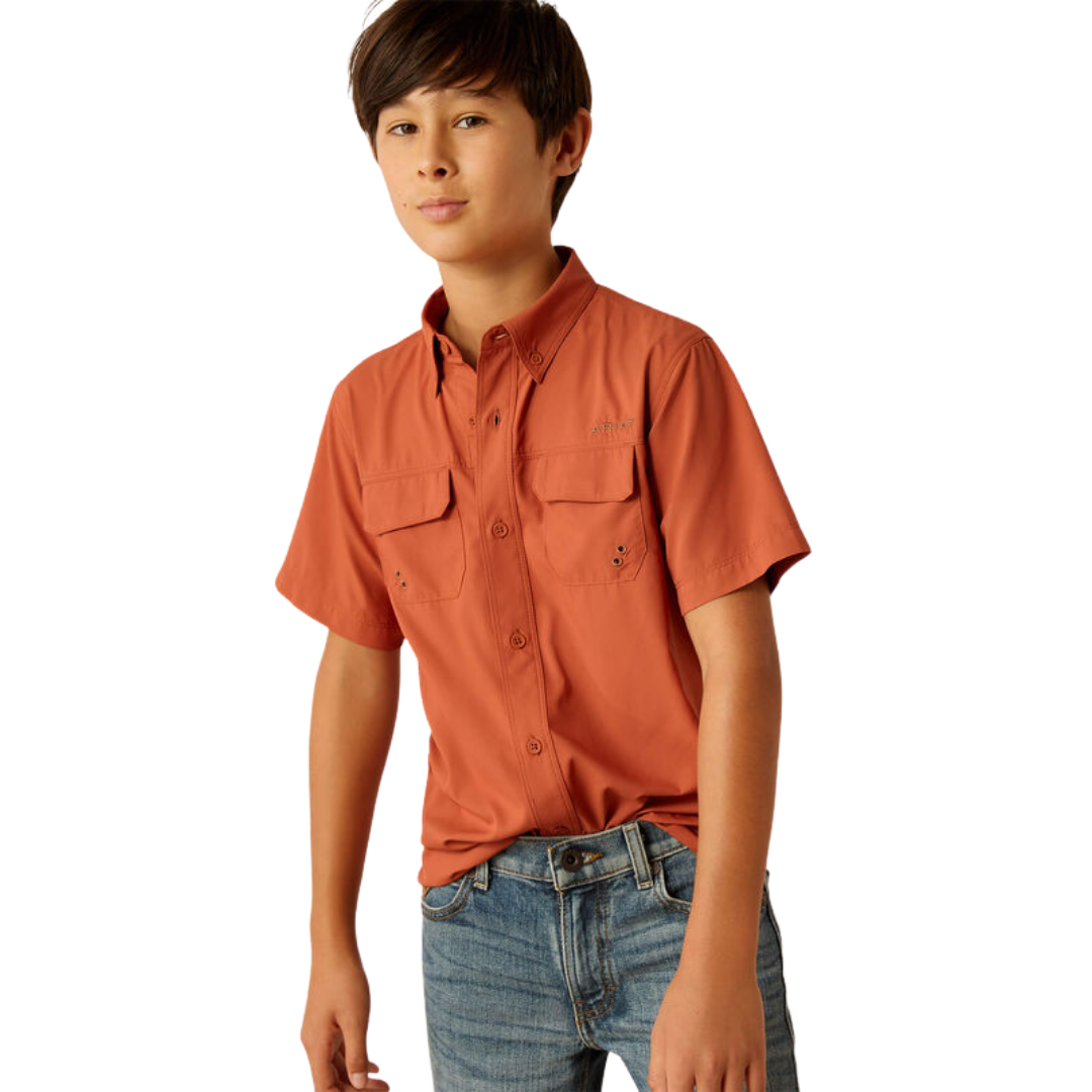Ariat Kid's VentTEK Outbound Classic Fit Baked Clay Shirt