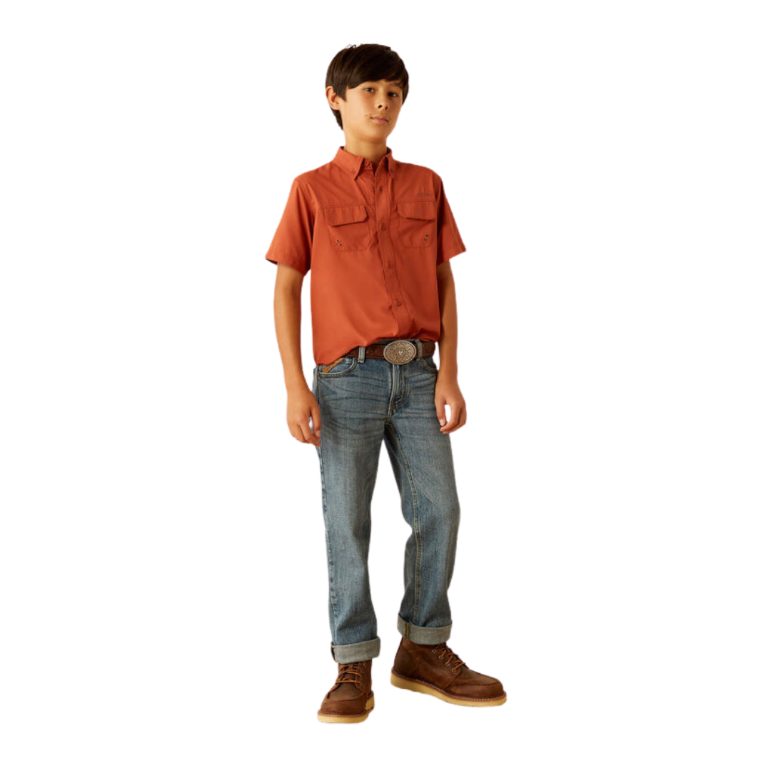 Ariat Kid's VentTEK Outbound Classic Fit Baked Clay Shirt