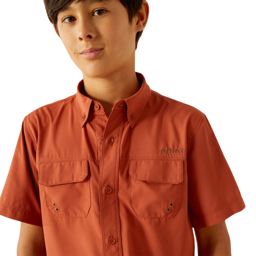 Ariat Kid's VentTEK Outbound Classic Fit Baked Clay Shirt