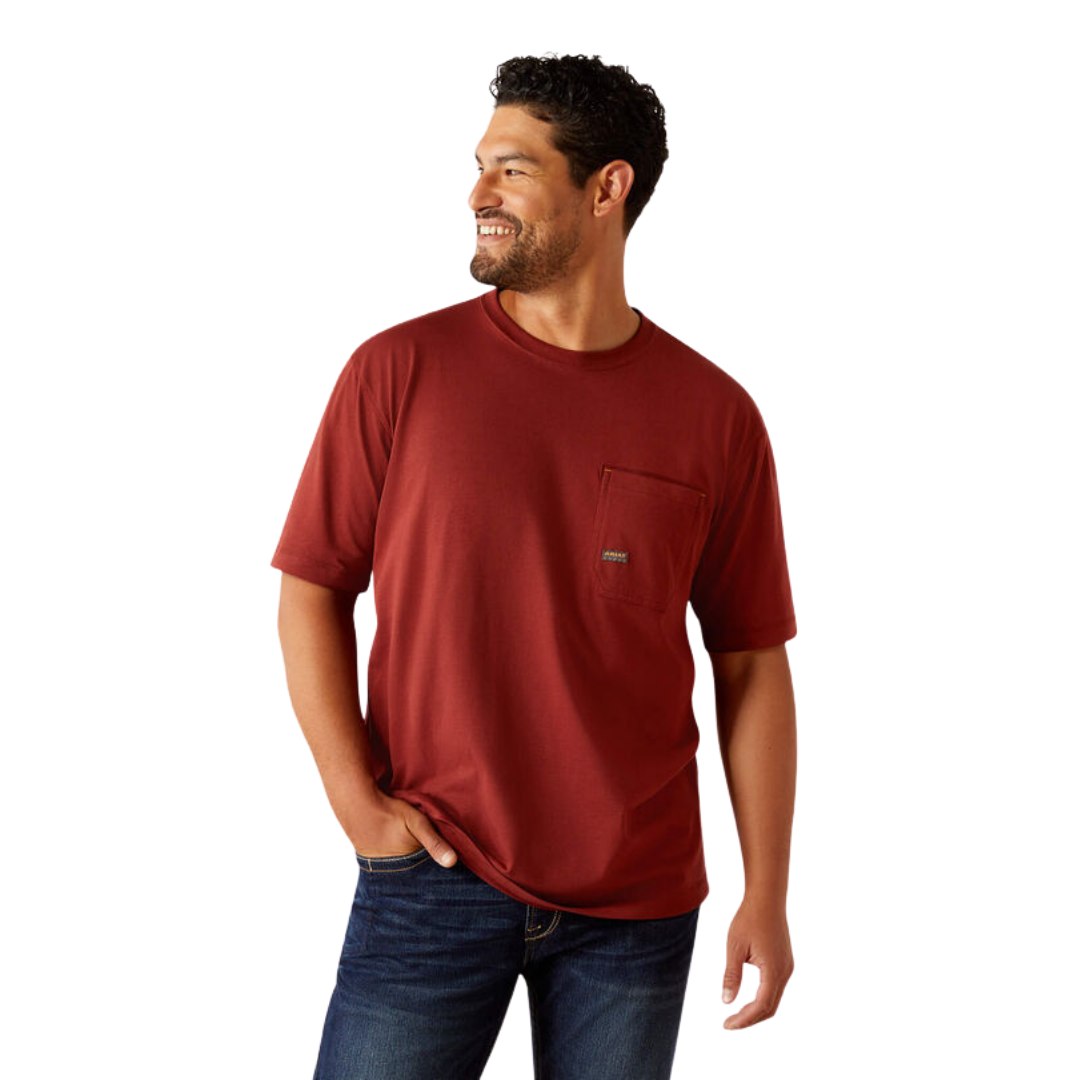 Ariat Men's Rebar Workman Firebrick Red T-Shirt