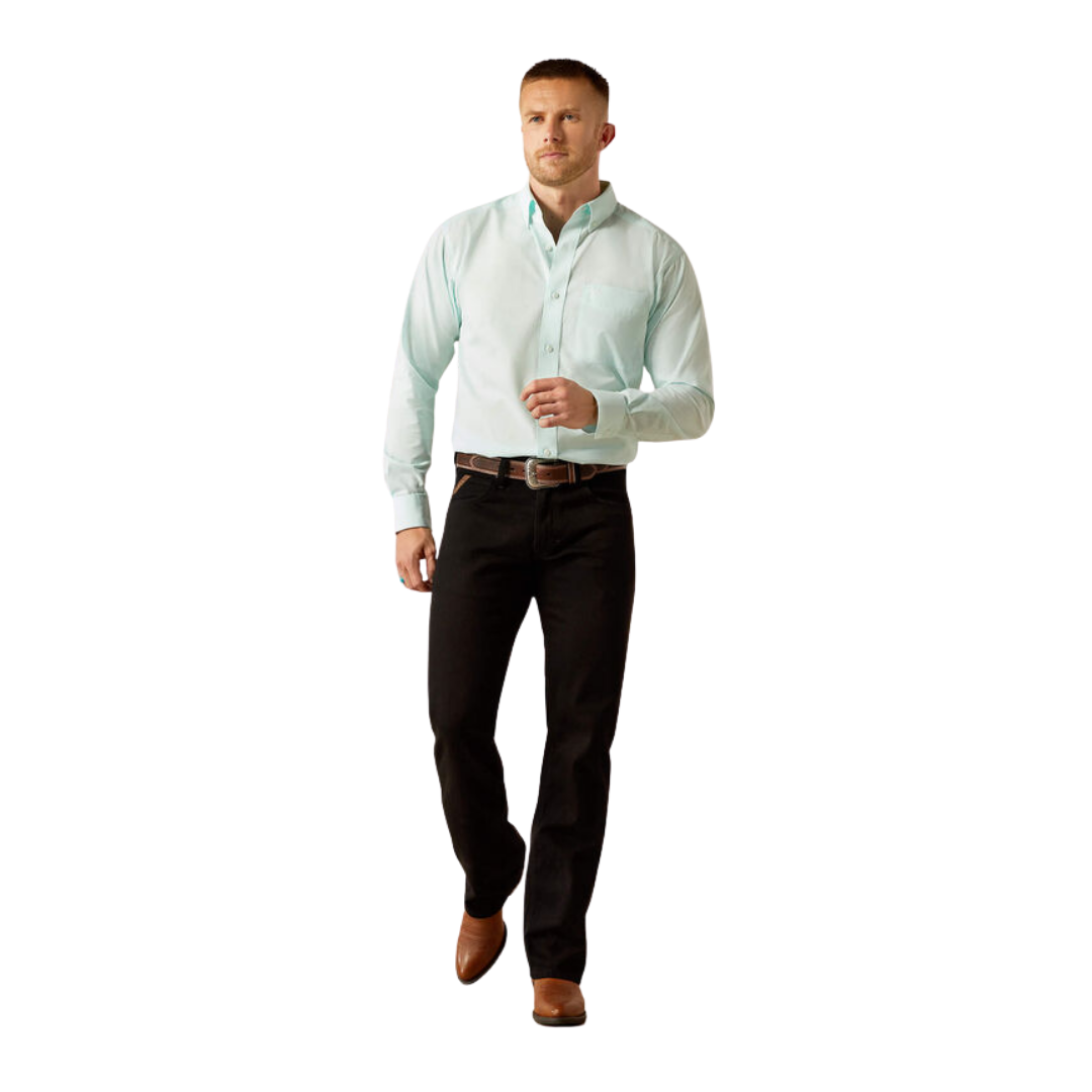 Ariat Men's Solid Slub Classic Fit Shirt MINT
