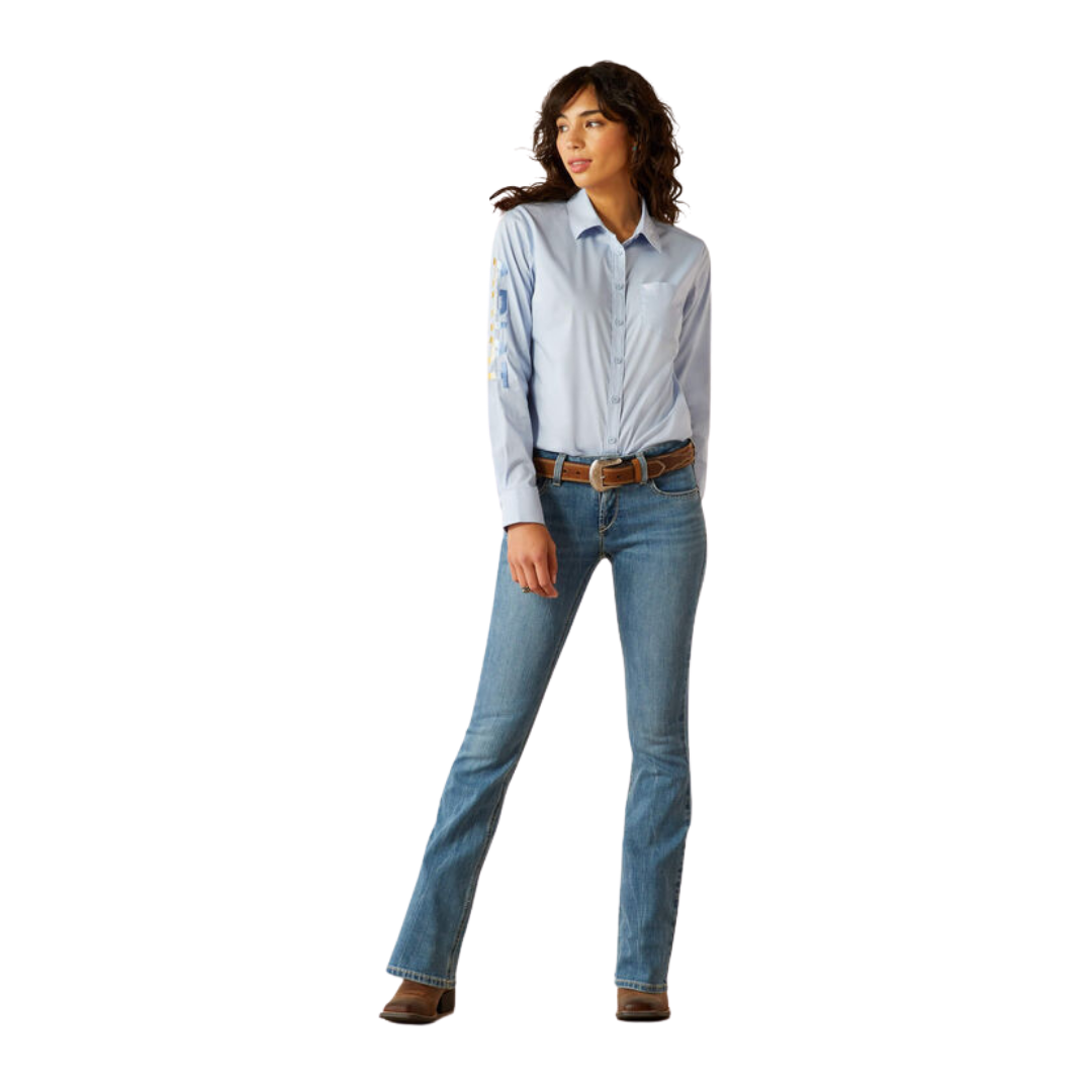 Ariat Women's Team Kirby Stretch Shirt Kentucky Blue Shirt