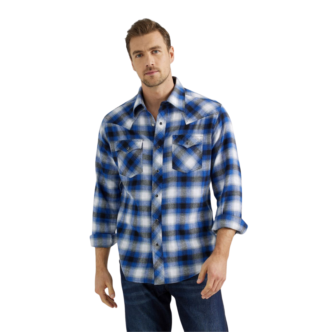 Wrangler Men's Retro Flannel Blue/Black Shirt