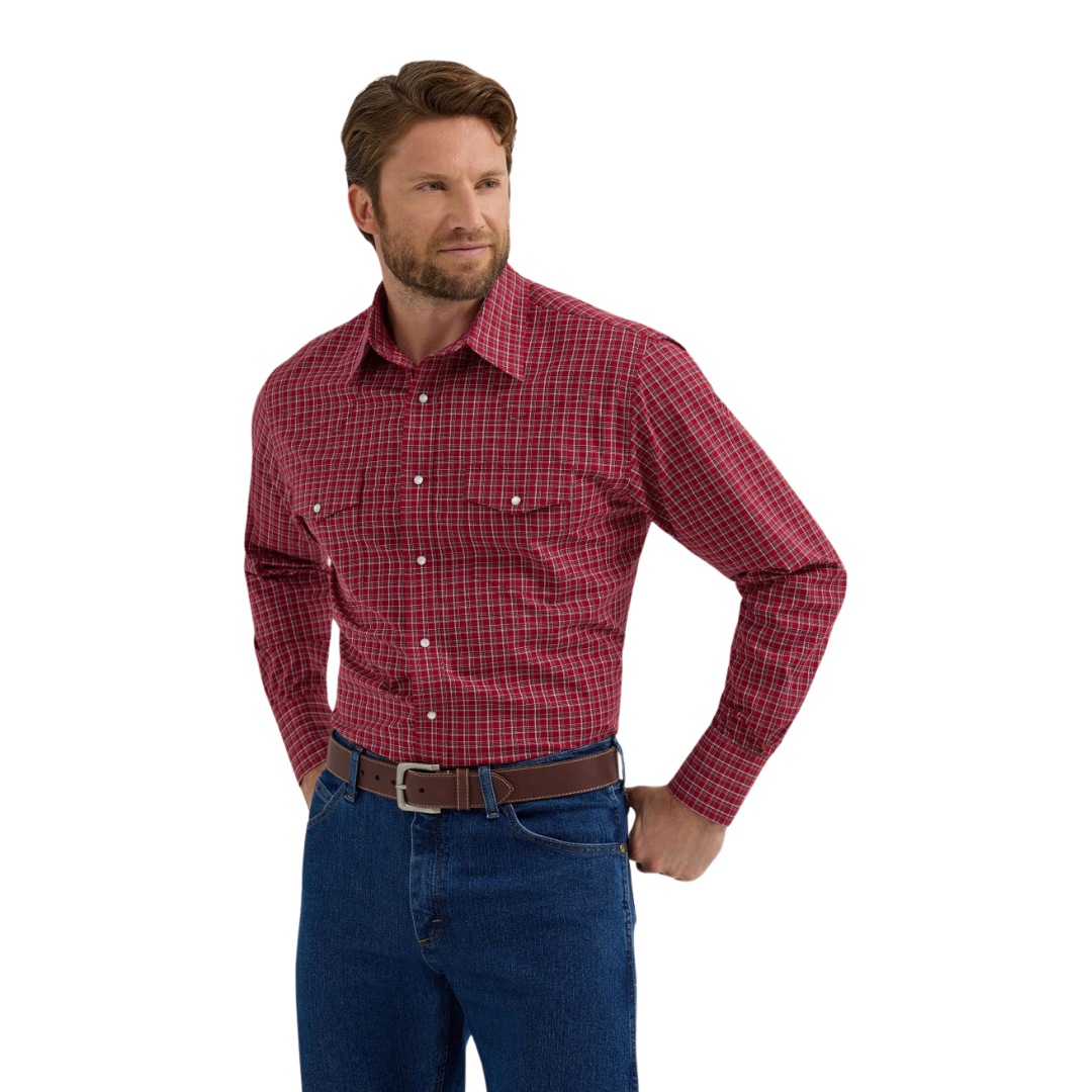 Wrangler Men's Wrinkle Resistant Red Shirt - Big & Tall