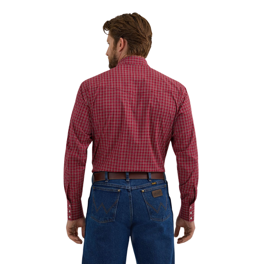 Wrangler Men's Wrinkle Resistant Red Shirt - Big & Tall