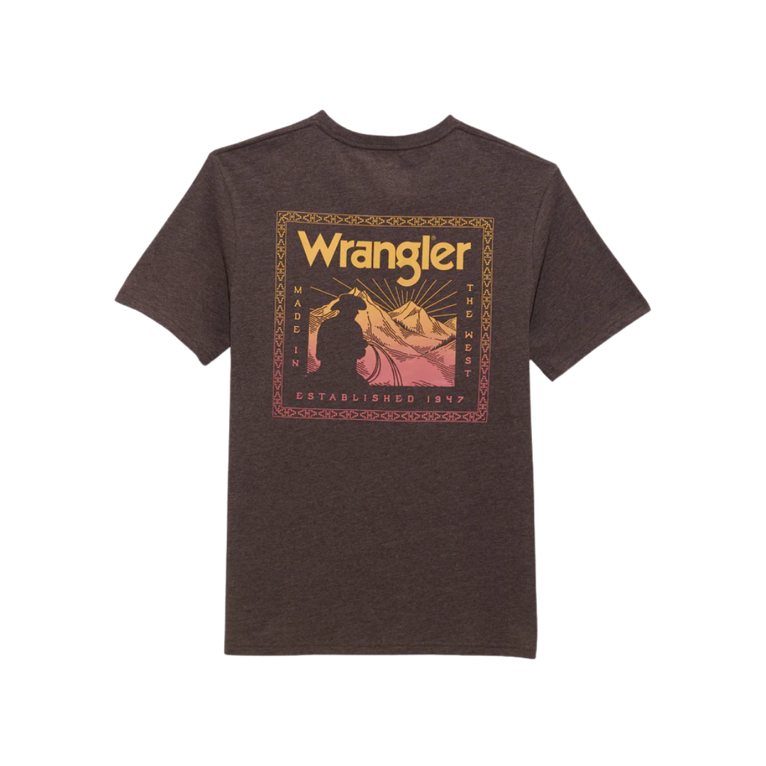 Wrangler Men's Graphic Knit Dark Brown Shirt