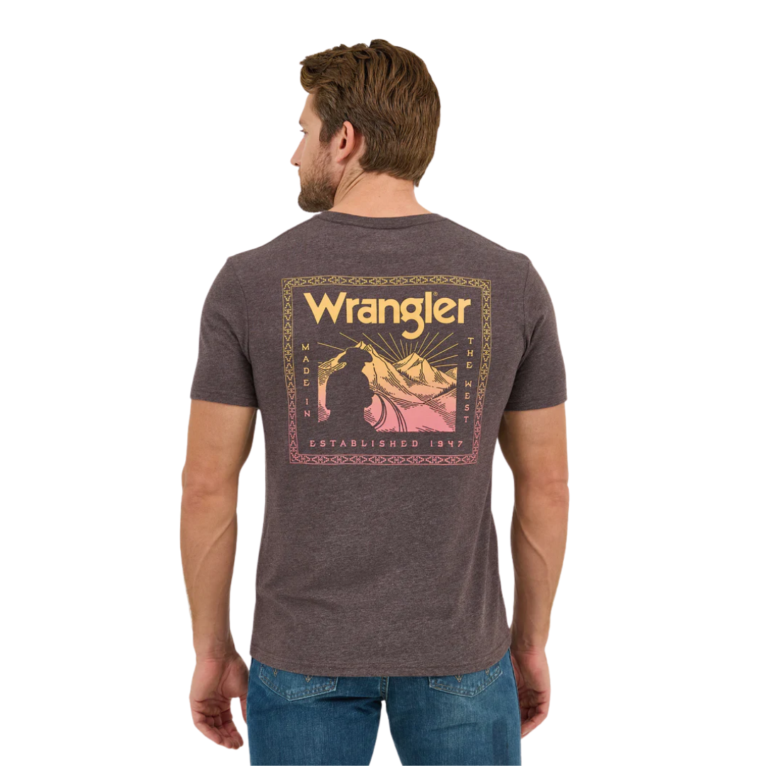 Wrangler Men's Graphic Knit Dark Brown Shirt