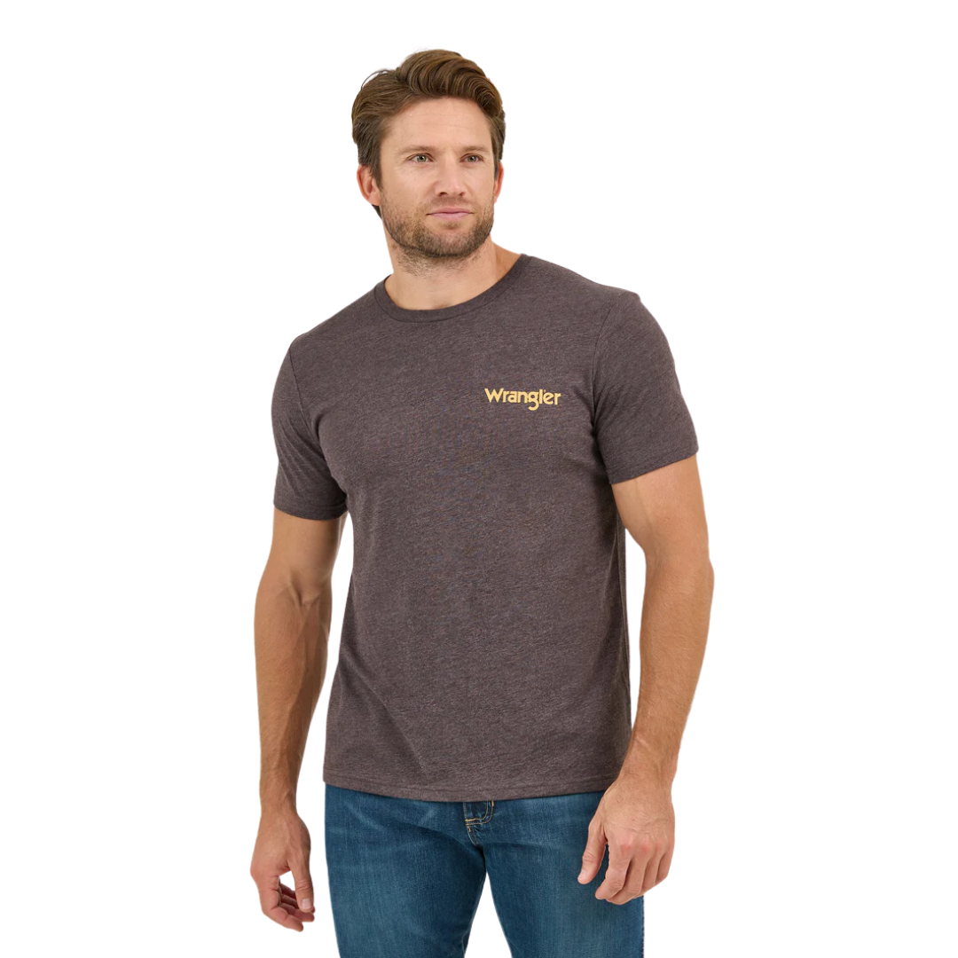 Wrangler Men's Graphic Knit Dark Brown Shirt