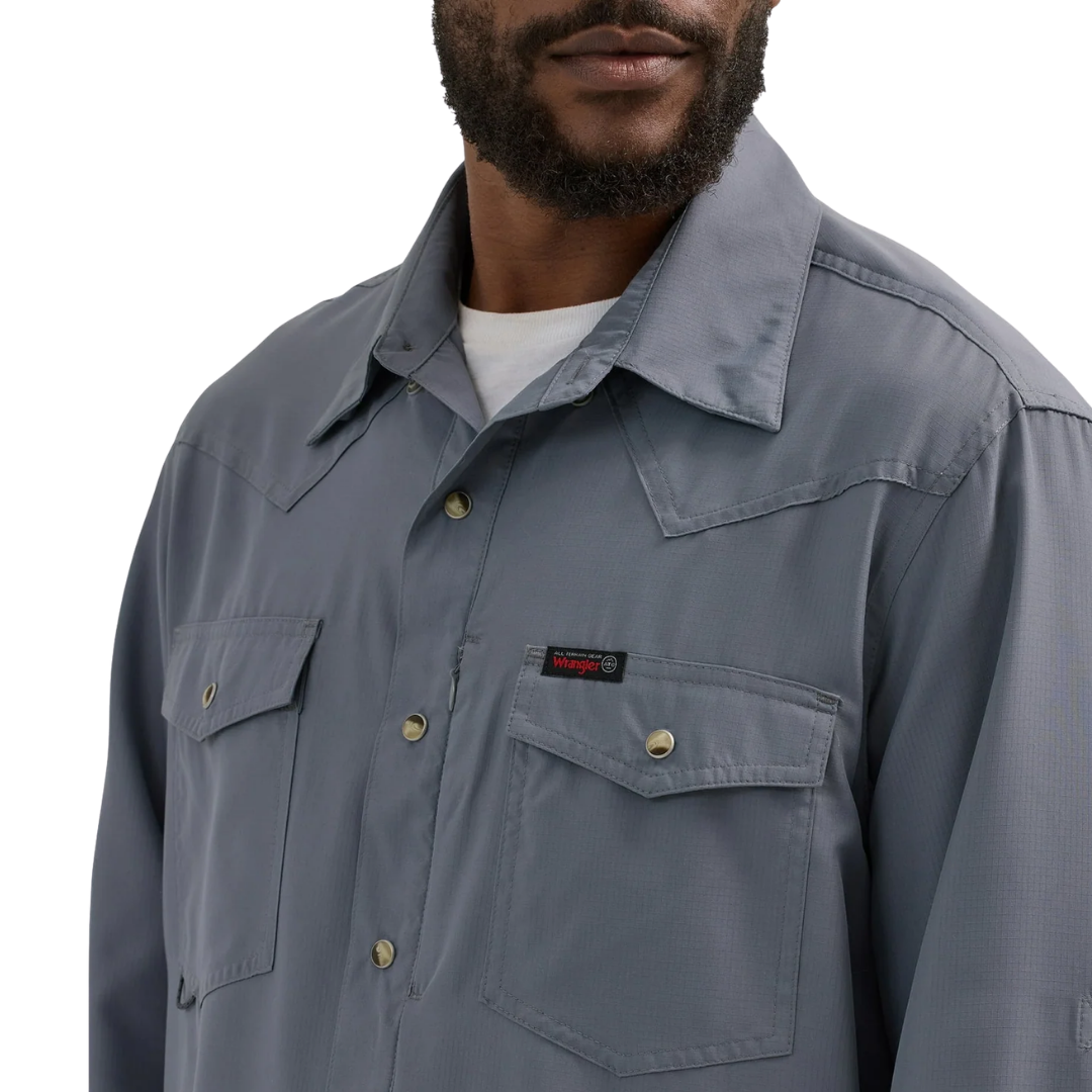 Wrangler Men's Western Performance Gray Shirt