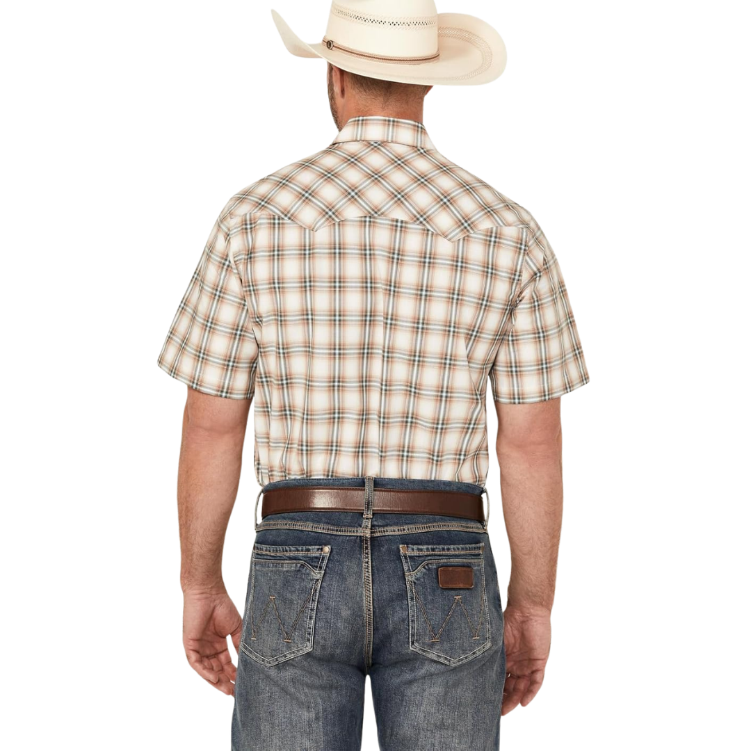 Wrangler Men's Retro Plaid Brown Shirt - Big & Tall
