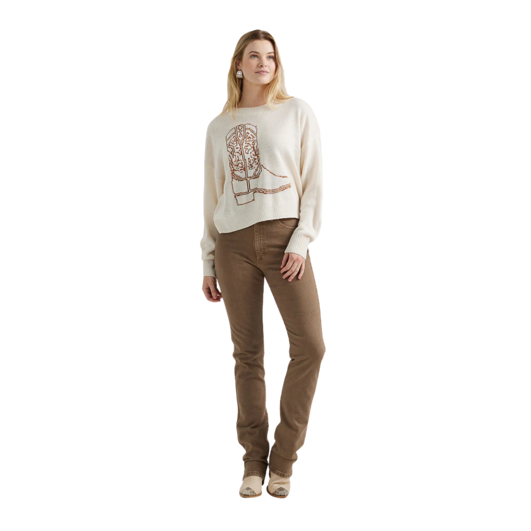 Wrangler Women's Cowgirl White Sweater