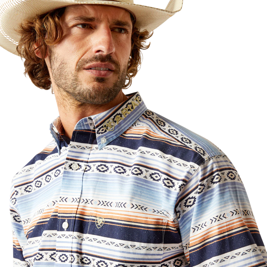 Ariat Men's Team Deacon Classic Fit Blue Shirt