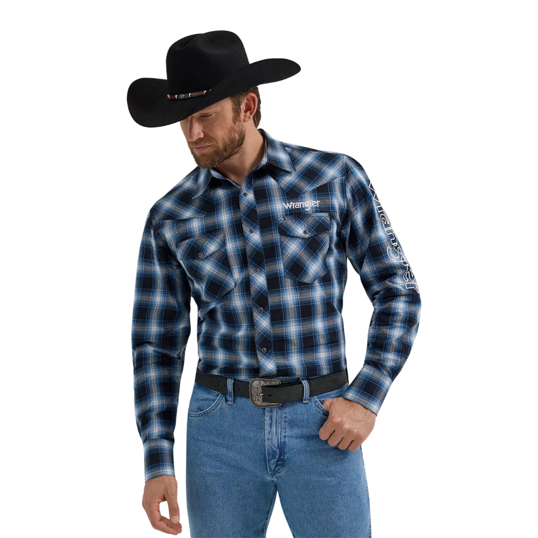 Wrangler Men's Plaid Black Shirt