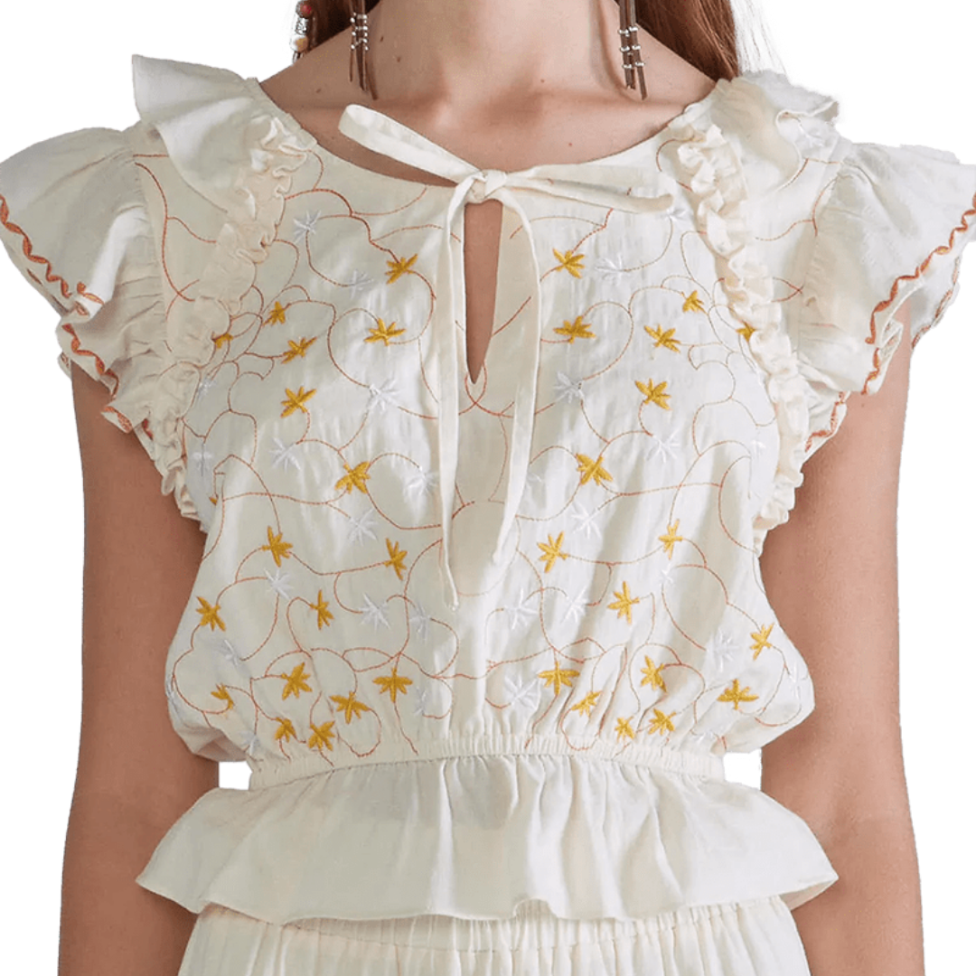 Miss Me Off-White Cropped Tee