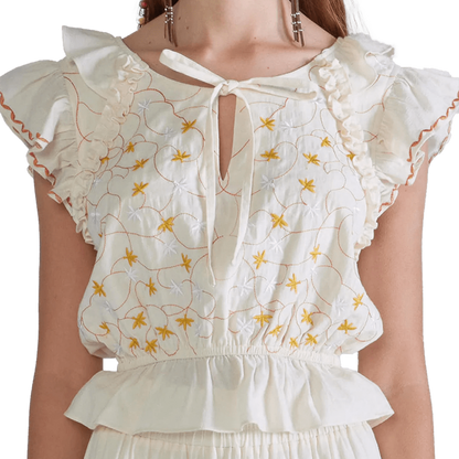 Miss Me Off-White Cropped Tee
