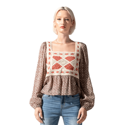 Miss Me Ditzy Floral Crochet Top