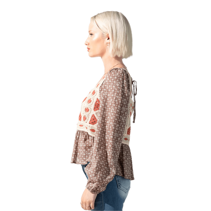 Miss Me Ditzy Floral Crochet Top