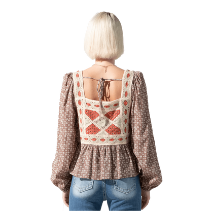 Miss Me Ditzy Floral Crochet Top