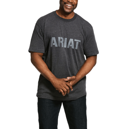 Ariat Rebar Cotton Strong Black Logo Short Sleeve Shirt