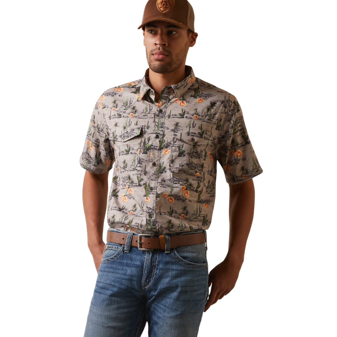 Ariat Men's Dove Desert Scape Ventek Fitted Shirt