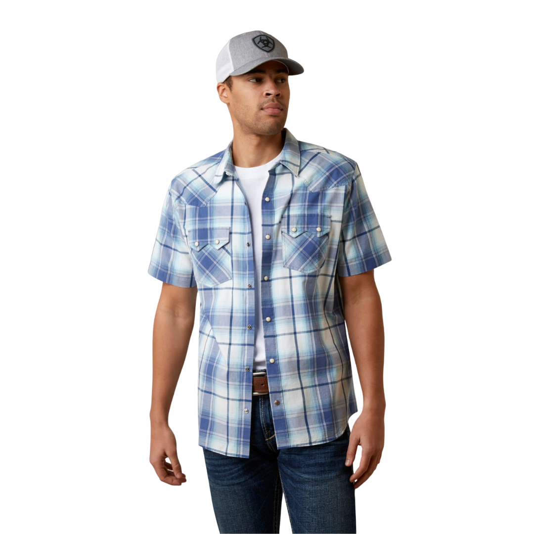 Ariat Men's Vastness Blue Hadder Retro Fit Shirt