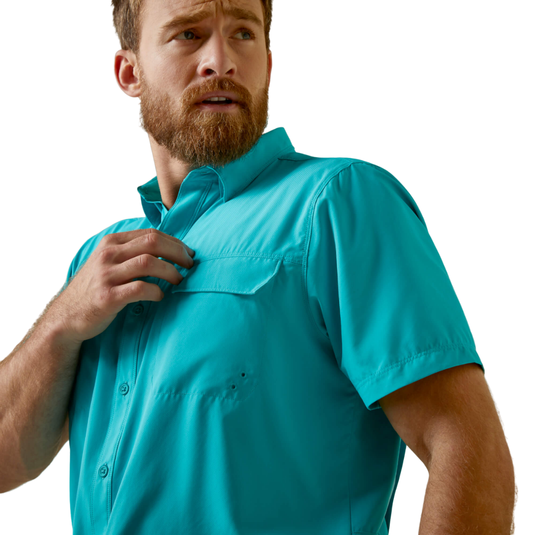 Ariat Men's Aqua Crush Outbound Turquoise Shirt