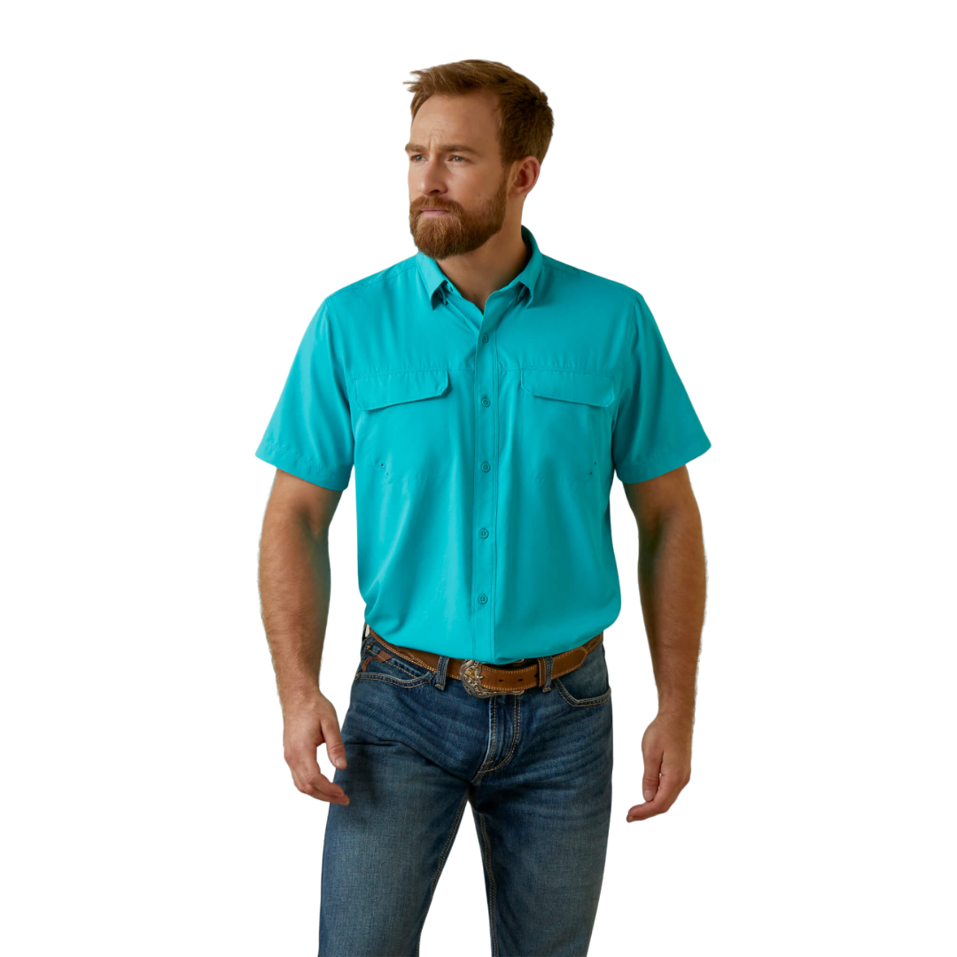 Ariat Men's Aqua Crush Outbound Turquoise Shirt