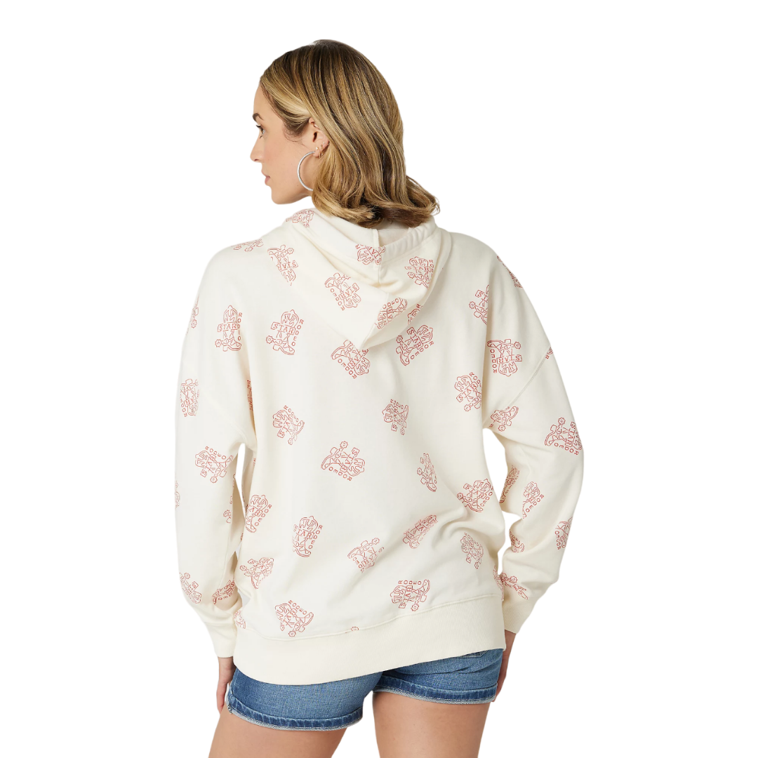 Wrangler Women's Retro Boot Graphic White Hoodie