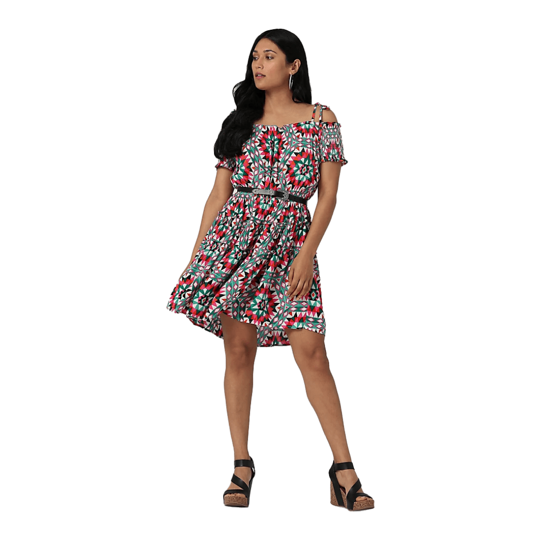 Wrangler Women's Kaleidoscope Cold Multicolor Dress