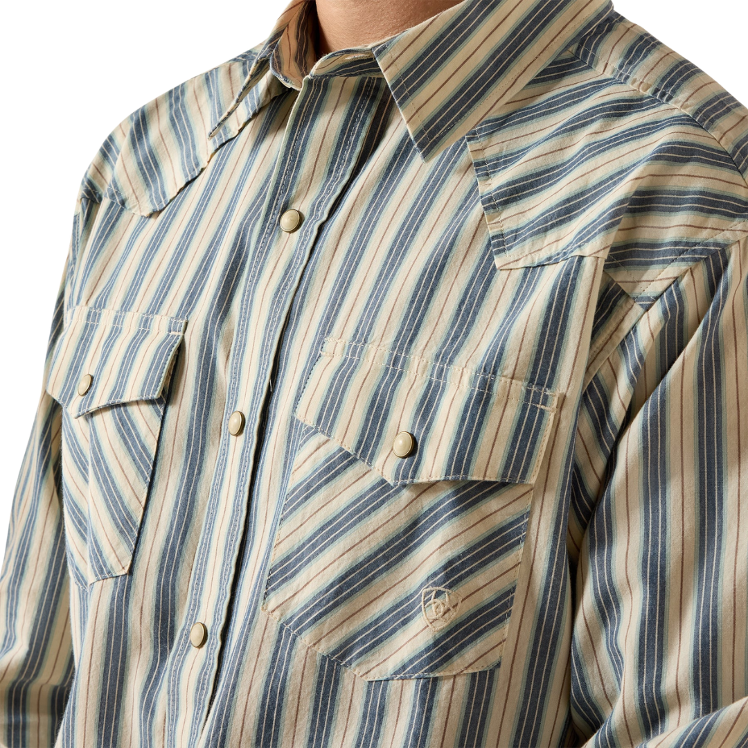 Ariat Men's Retro Hart Fitted Snap White Shirt