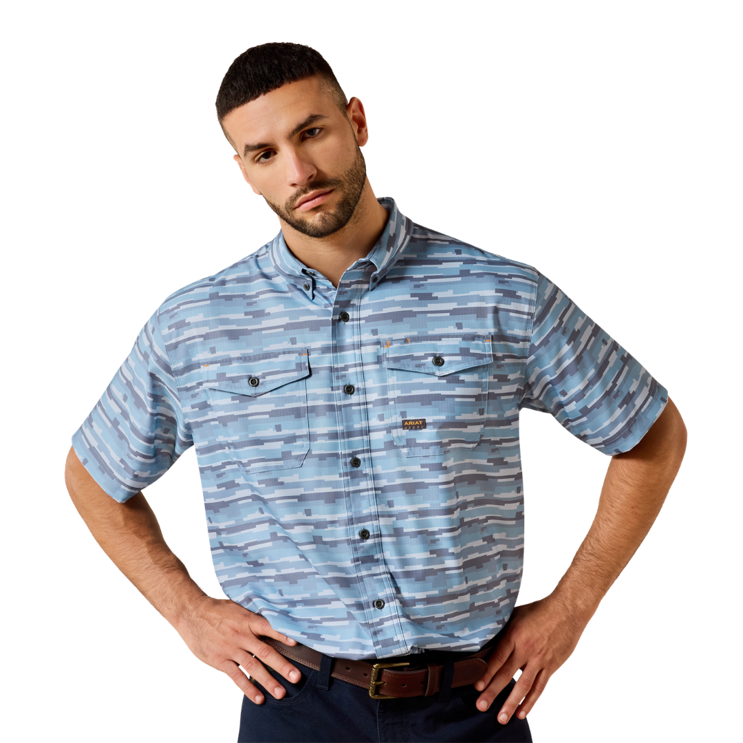 Ariat Men's Rebar Made Tough Blue Shirt