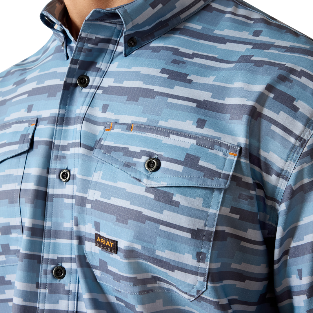 Ariat Men's Rebar Made Tough Blue Shirt