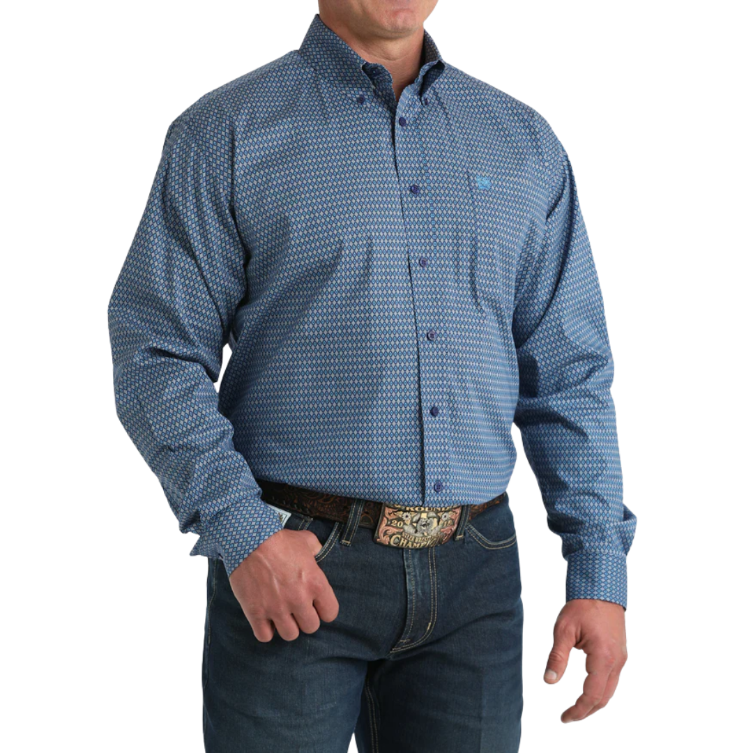 Cinch Men's Classic Fit Button-Down Blue Shirt