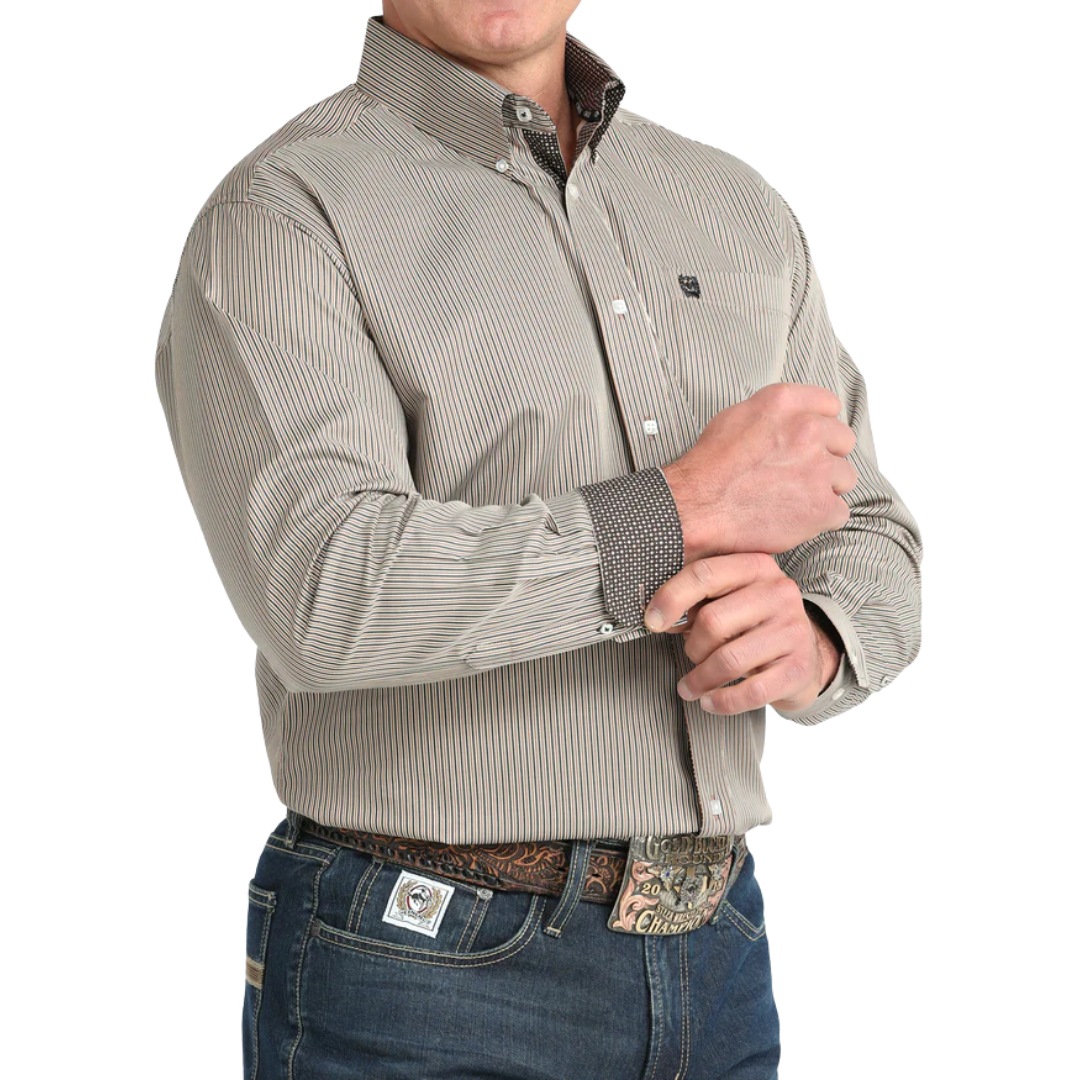 Cinch Men’s Tencel Classic Fit Brown Shirt