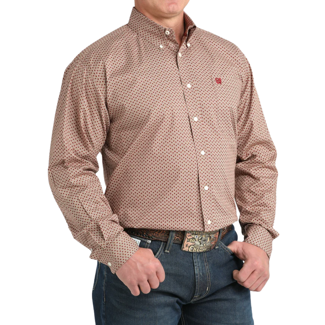 Cinch Men's Stretch Classic Fit Brown Shirt