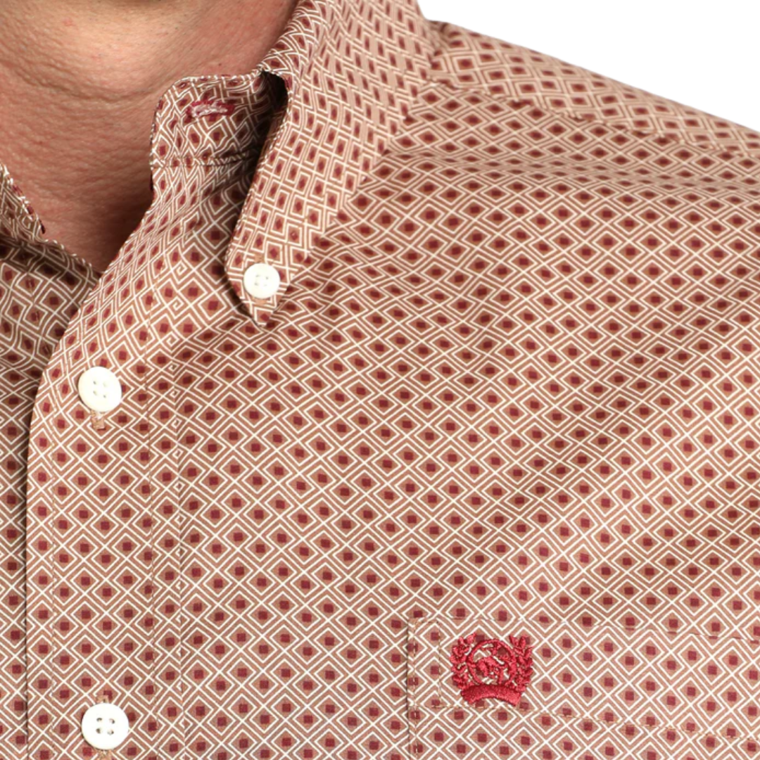 Cinch Men's Stretch Classic Fit Brown Shirt